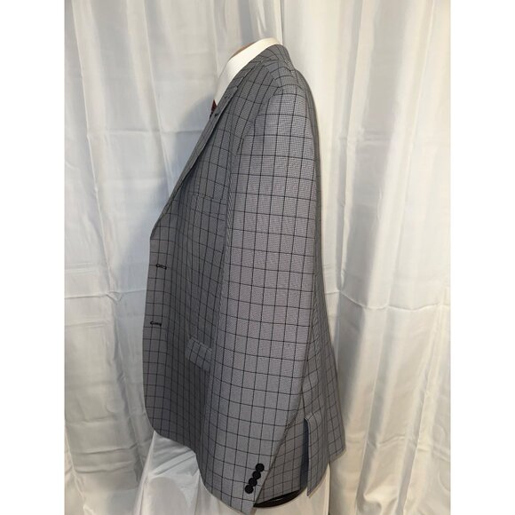 Stacy Adams Gold Mens 2-Button Checkered Blazer 48L Polyester & Rayon - Picture 8 of 10